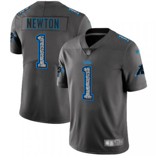 Carolina Panthers Limited Gray Men Cam Newton Jersey NFL Football #1 Static Fashion